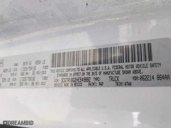 2017 Ram ProMaster Cargo Van with VIN 3C6TRVBG2HE549882, listed as a IAAI auction lot 41135506 with 221,688 mi miles. Bid and sale history available at carsss.com. Image 9.