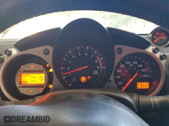 2010 Nissan 370Z Touring with VIN JN1AZ4EH8AM505975, listed as a Copart auction lot 80635634 with 107,404 mi miles and Salvage Title. Bid and sale history available at carsss.com. Image 9.