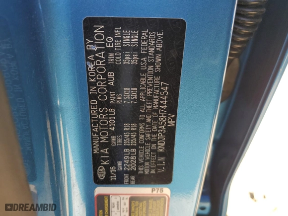 2017 Kia Soul + with VIN KNDJP3A58H7444547, listed as a Copart auction lot 46437845 with 72,782 mi miles and Salvage Title. Bid and sale history available at carsss.com. Image 13.