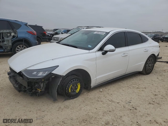 2021 Hyundai Sonata Hybrid SEL with VIN KMHL34JJ7MA027209, listed as a Copart auction lot 45923555 with 78,033 mi miles and Salvage Title. Bid and sale history available at carsss.com. Image 1.