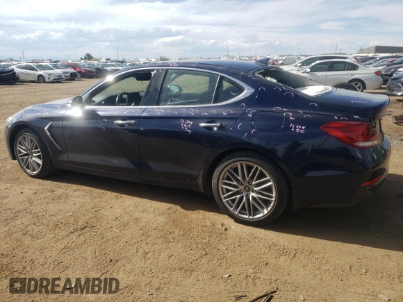 2021 Genesis G70 2.0T with VIN KMTG64LA7MU078414, listed as a Copart auction lot 71033724 with 47,281 mi miles and Clean Title. Bid and sale history available at carsss.com. Image 2.