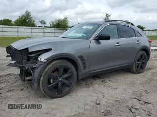 2015 Infiniti QX70 with VIN JN8CS1MU3FM380970, listed as a Copart auction lot 54387985 with 126,955 mi miles and Salvage Title. Bid and sale history available at DreamBid. Image 1.