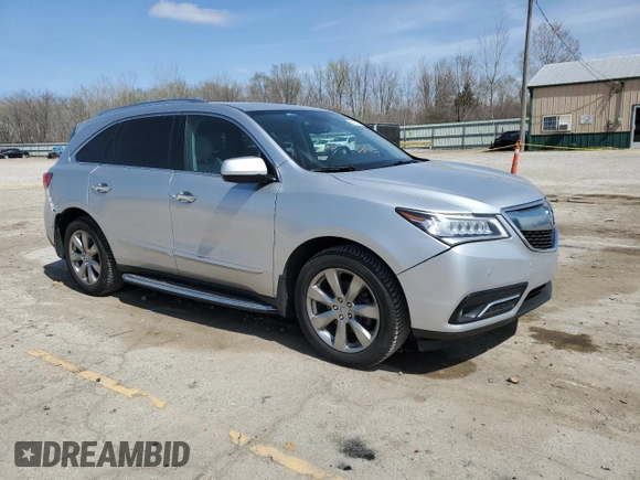 2014 Acura MDX Advance with VIN 5FRYD4H87EB024392, listed as a Copart auction lot 50123185 with 107,802 mi miles and Salvage Title. Bid and sale history available at DreamBid. Image 4.