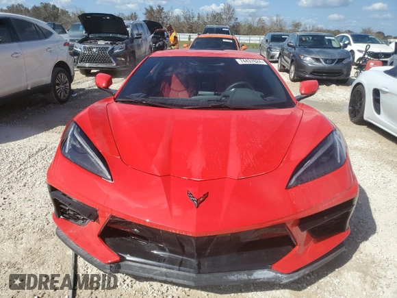 2020 Chevrolet Corvette 1LT with VIN 1G1Y62D44L5105117, listed as a Copart auction lot 74437624 with 0 mi miles and Non Repairable. Bid and sale history available at carsss.com. Image 5.