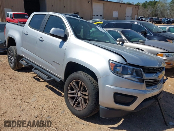 2019 Chevrolet Colorado 2WD Work Truck with VIN 1GCGSBEA7K1159780, listed as a IAAI auction lot 41901126 with 154,626 mi miles. Bid and sale history available at carsss.com. Image 1.