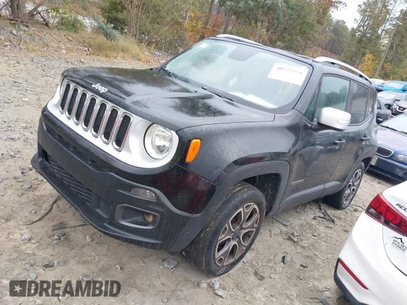 2017 Jeep Renegade Limited with VIN ZACCJBDB0HPE97445, listed as a IAAI auction lot 40727251 with 120,235 mi miles and . Bid and sale history available at DreamBid. Image 2.