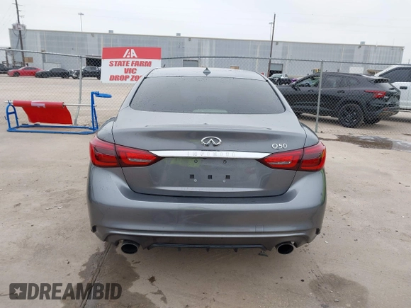 2019 Infiniti Q50 3.0t LUXE with VIN JN1EV7AP6KM511156, listed as a IAAI auction lot 41576308 with 63,620 mi miles. Bid and sale history available at carsss.com. Image 17.