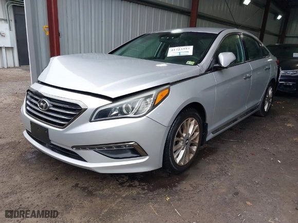 2015 Hyundai Sonata 2.4L Sport with VIN 5NPE34AF9FH194076, listed as a IAAI auction lot 41723593 with 96,118 mi miles. Bid and sale history available at carsss.com. Image 2.