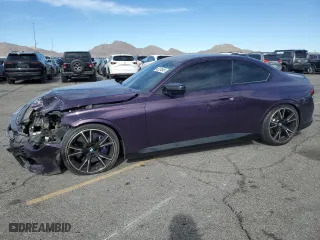 2022 BMW 2 Series M240i xDrive with VIN 3MW53CM0XN8C61591, listed as a Copart auction lot 45224845 with 24,015 mi miles and Salvage Title. Bid and sale history available at carsss.com. Image 1.