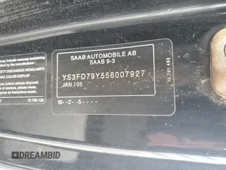 2005 Saab 9-3 Arc z VIN YS3FD79Y556007927, wystawiony jako Copart lot #55830045 z przebiegiem 126 029 mil mil oraz Szkody całkowita. Historia ofert i sprzedaży dostępna na DreamBid. Obrazek 12.