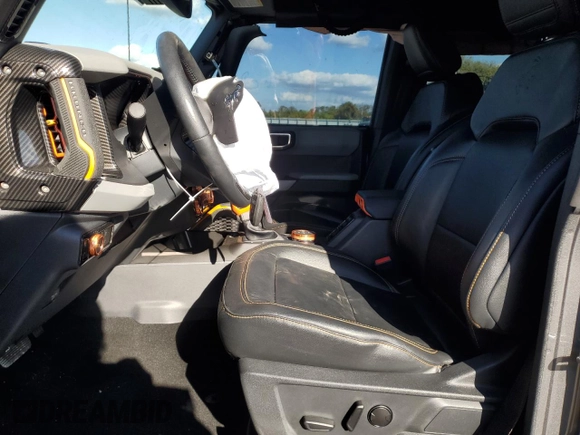 2022 Ford Bronco with VIN 1FMEE5DH1NLB82717, listed as a Copart auction lot 83230614 with 21,593 mi miles and Salvage Title. Bid and sale history available at DreamBid. Image 7.