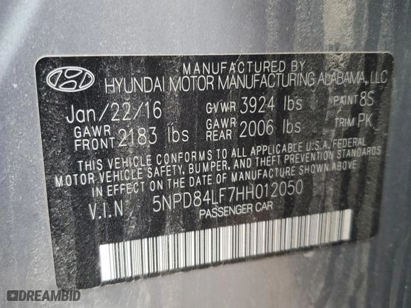 2017 Hyundai Elantra SE with VIN 5NPD84LF7HH012050, listed as a Copart auction lot 49338975 with 134,656 mi miles and Salvage Title. Bid and sale history available at carsss.com. Image 12.