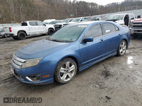 2010 Ford Fusion SPORT with VIN 3FAHP0DC5AR165990, listed as a Copart auction lot 46811185 with 0 mi miles and Salvage Title. Bid and sale history available at carsss.com. Image 1.