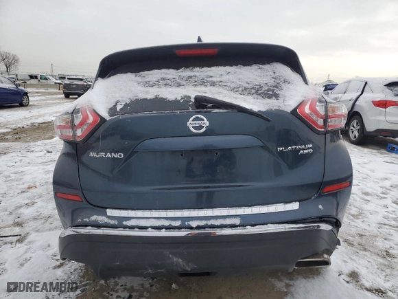 2017 Nissan Murano Platinum with VIN 5N1AZ2MH2HN150241, listed as a Copart auction lot 41864925 with 0 mi miles and Salvage Title. Bid and sale history available at carsss.com. Image 6.