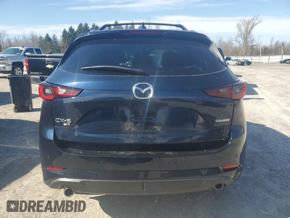 2025 Mazda CX-5 2.5 S Premium Plus Package with VIN JM3KFBEM9S0568966, listed as a Copart auction lot 49114635 with 7,235 mi miles and Salvage Title. Bid and sale history available at carsss.com. Image 6.