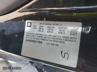 2014 Buick Verano Convenience Group with VIN 1G4PR5SK5E4172598, listed as a IAAI auction lot 42060693 with 226,948 mi miles. Bid and sale history available at carsss.com. Image 9.