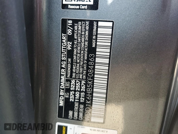 2019 Mercedes-Benz E-Class E 450 with VIN WDD1K6HB5KF084863, listed as a Copart auction lot 73805904 with 0 mi miles and Non Repairable. Bid and sale history available at carsss.com. Image 13.
