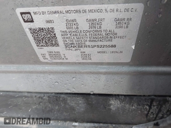 2023 Chevrolet Blazer RS с VIN 3GNKBERS1PS225588, выставлен на аукционе IAAI как лот 42193796 с пробегом 18 204 миль миль и . История ставок и продаж доступна на DreamBid. Изображение 9.