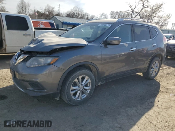2016 Nissan Rogue SV with VIN KNMAT2MV9GP622515, listed as a Copart auction lot 48576075 with 132,907 mi miles and Salvage Title. Bid and sale history available at carsss.com. Image 1.
