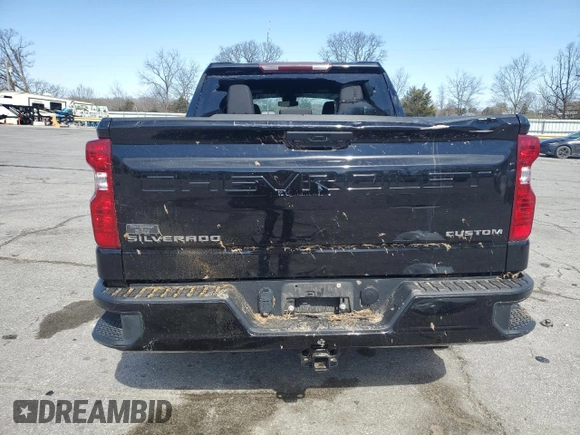 2023 Chevrolet Silverado 1500 Custom with VIN 1GCPDBEK3PZ171808, listed as a Copart auction lot 49841145 with 22,549 mi miles and Salvage Title. Bid and sale history available at DreamBid. Image 6.