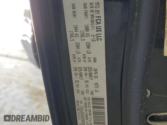 2016 Jeep Compass High Altitude Edition with VIN 1C4NJDEBXGD696289, listed as a Copart auction lot 53302455 with 62,769 mi miles and Salvage Title. Bid and sale history available at carsss.com. Image 13.