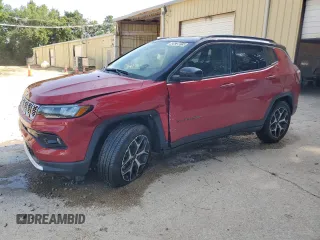 2025 Jeep Compass Limited with VIN 3C4NJDCN8ST560954, listed as a Copart auction lot 63038015 with 8,696 mi miles and Clean title. Bid and sale history available at DreamBid. Image 1.