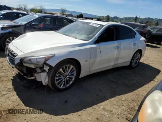 2020 Infiniti Q50 Luxe z VIN JN1EV7AP0LM206642, wystawiony jako Copart lot #50543685 z przebiegiem 76 405 mil mil oraz Szkoda całkowita • Salvage title. Historia ofert i sprzedaży dostępna na DreamBid. Obrazek 1.