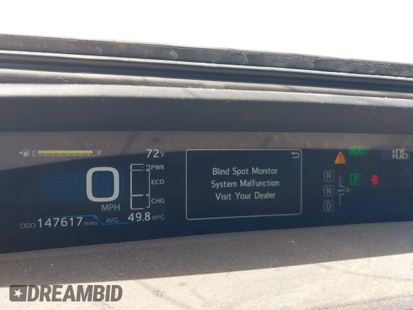 2017 Toyota Prius Two with VIN JTDKARFU9H3037028, listed as a IAAI auction lot 41808283 with 147,617 mi miles. Bid and sale history available at carsss.com. Image 7.