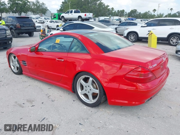 2003 Mercedes-Benz SL 500 with VIN WDBSK75F83F019842, listed as a IAAI auction lot 42155133 with Not provided miles and . Bid and sale history available at DreamBid. Image 3.