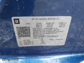 2018 Chevrolet Silverado 1500 LT with VIN 1GCVKREC7JZ123413, listed as a IAAI auction lot 41455735 with 75,541 mi miles. Bid and sale history available at carsss.com. Image 9.