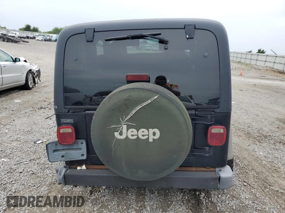 2003 Jeep Wrangler Sport with VIN 1J4FA49S43P321998, listed as a Copart auction lot 60860444 with 109,856 mi miles and Salvage Title. Bid and sale history available at carsss.com. Image 6.