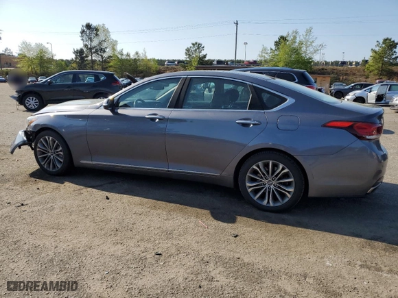2015 Hyundai Genesis 3.8L with VIN KMHGN4JEXFU073486, listed as a Copart auction lot 52023875 with 94,586 mi miles and Salvage Title. Bid and sale history available at carsss.com. Image 2.
