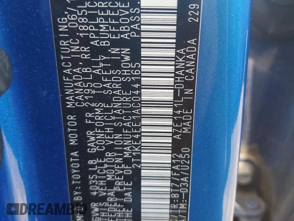 2010 Toyota Matrix S z VIN 2T1KE4EE1AC044165, wystawiony jako Copart lot #63262235 z przebiegiem 140 613 mil mil oraz Szkoda całkowita • Salvage title. Historia ofert i sprzedaży dostępna na DreamBid. Obrazek 12.