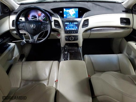 2014 Acura RLX Tech Pkg with VIN JH4KC1F58EC007386, listed as a Copart auction lot 85366634 with 124,832 mi miles and Salvage Title. Bid and sale history available at carsss.com. Image 8.