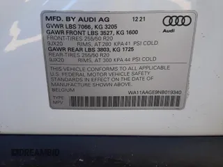 2022 Audi e-tron Sportback S line Premium z VIN WA11AAGE9NB019340, wystawiony jako Copart lot #36347173 z przebiegiem 9 716 mil mil oraz . Historia ofert i sprzedaży dostępna na DreamBid. Obrazek 13.