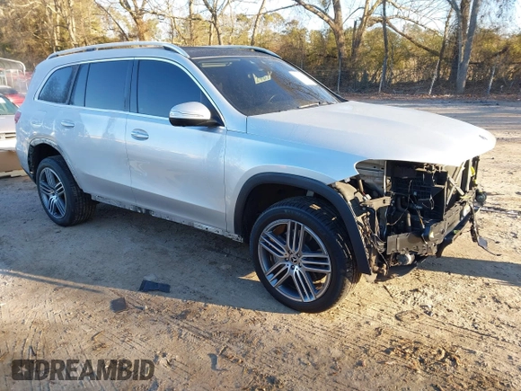 2020 Mercedes-Benz GLS with VIN 4JGFF5KEXLA185098, listed as a IAAI auction lot 41352929 with 69,558 mi miles. Bid and sale history available at carsss.com. Image 1.