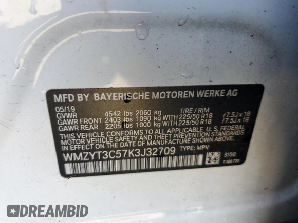 2019 MINI Countryman Cooper S with VIN WMZYT3C57K3J32709, listed as a Copart auction lot 83968914 with 87,969 mi miles and Non repairable. Bid and sale history available at DreamBid. Image 13.