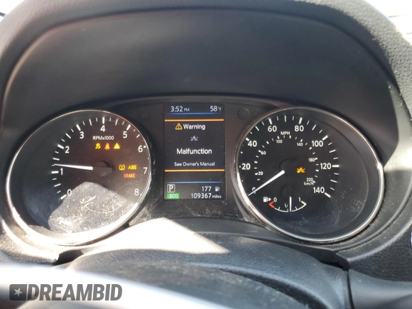 2018 Nissan Rogue SV with VIN KNMAT2MT0JP531445, listed as a Copart auction lot 52371895 with 109,367 mi miles and Salvage Title. Bid and sale history available at carsss.com. Image 9.