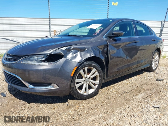2015 Chrysler 200 Limited with VIN 1C3CCCAB4FN667823, listed as a IAAI auction lot 41814111 with 107,514 mi miles. Bid and sale history available at carsss.com. Image 2.