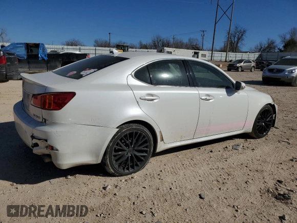 2010 Lexus IS 250 with VIN JTHBF5C22A5126316, listed as a Copart auction lot 46837375 with 196,838 mi miles and Salvage Title. Bid and sale history available at carsss.com. Image 3.