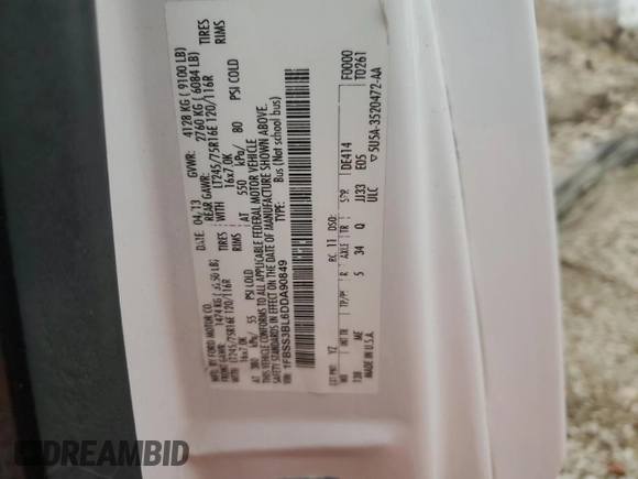 2013 Ford Econoline Passenger XL z VIN 1FBSS3BL6DDA90849, wystawiony jako Copart lot #55224515 z przebiegiem 175 845 mil mil oraz Szkoda całkowita • Salvage title. Historia ofert i sprzedaży dostępna na DreamBid. Obrazek 12.