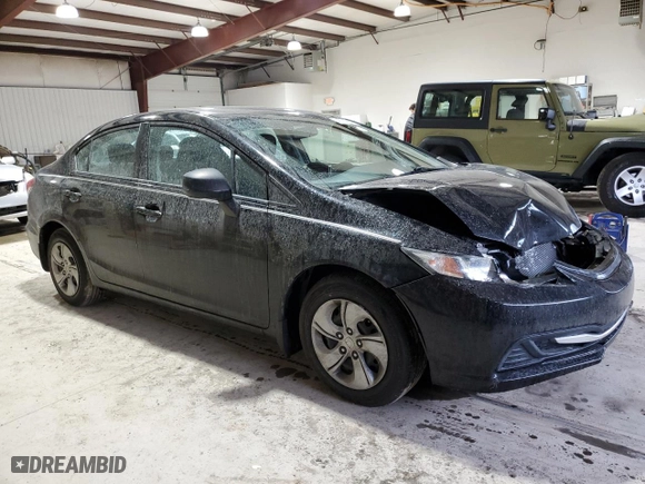 2013 Honda Civic Sdn LX with VIN 2HGFB2F58DH600707, listed as a Copart auction lot 46729855 with 143,750 mi miles and Salvage Title. Bid and sale history available at carsss.com. Image 4.
