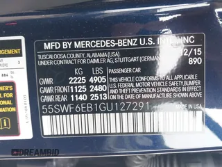 2016 Mercedes-Benz C 450 AMG with VIN 55SWF6EB1GU127291, listed as a IAAI auction lot 41930711 with 32,614 mi miles and . Bid and sale history available at carsss.com. Image 9.