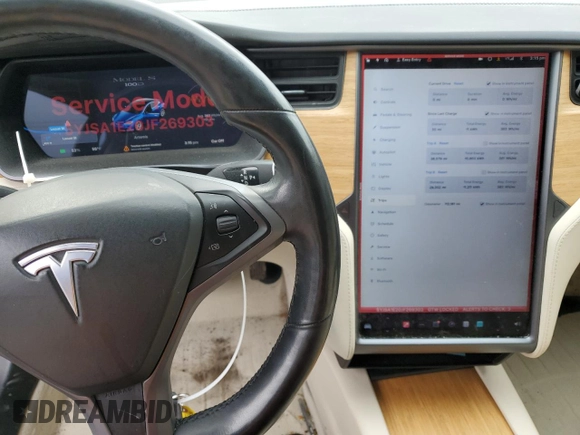 2018 Tesla Model S 75D with VIN 5YJSA1E20JF269303, listed as a Copart auction lot 47971925 with 112,181 mi miles and Salvage title. Bid and sale history available at DreamBid. Image 9.