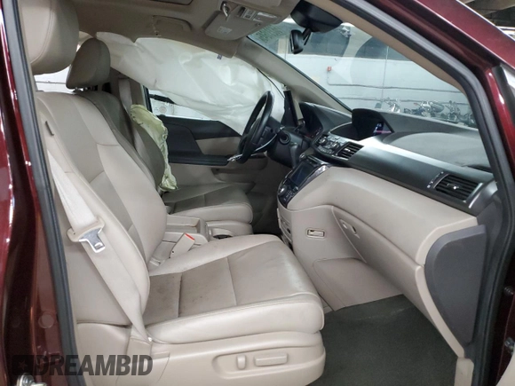 2014 Honda Odyssey Touring with VIN 5FNRL5H93EB079817, listed as a Copart auction lot 56231645 with 65,521 mi miles and Salvage title. Bid and sale history available at DreamBid. Image 7.