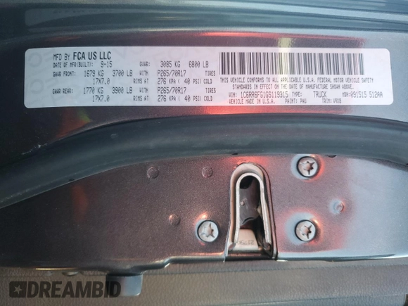 2016 Ram 1500 Express z VIN 1C6RR6FG1GS119315, wystawiony jako Copart lot #84505874 z przebiegiem 204 002 mil mil oraz Szkoda całkowita • Salvage title. Historia ofert i sprzedaży dostępna na DreamBid. Obrazek 12.