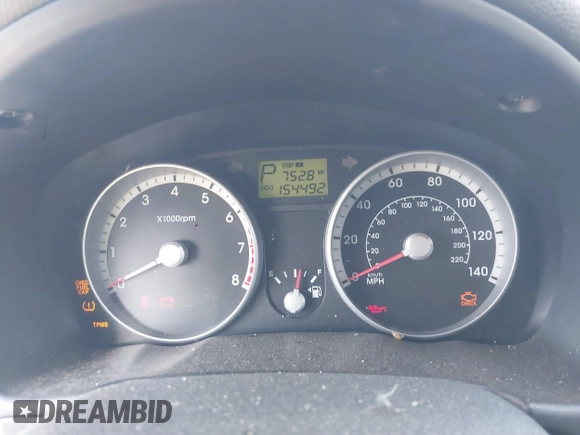 2009 Hyundai Accent Auto GLS with VIN KMHCN46C79U286647, listed as a IAAI auction lot 41748009 with 154,492 mi miles. Bid and sale history available at carsss.com. Image 7.