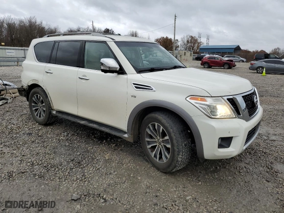 2017 Nissan Armada Platinum with VIN JN8AY2ND7H9007981, listed as a Copart auction lot 85053604 with NaN miles and Salvage Title. Bid and sale history available at carsss.com. Image 4.