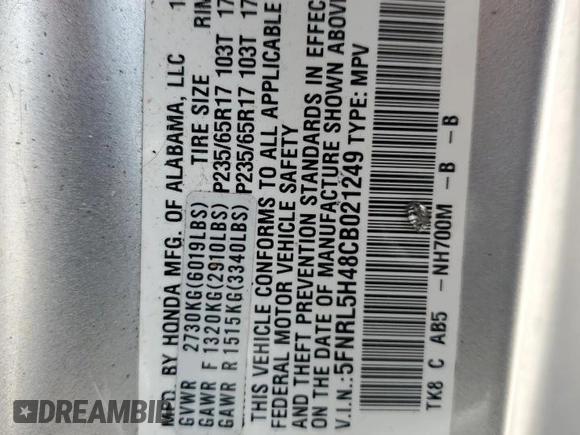 2012 Honda Odyssey EX z VIN 5FNRL5H48CB021249, wystawiony jako Copart lot #55952215 z przebiegiem 146 302 mil mil oraz Szkoda całkowita • Salvage title. Historia ofert i sprzedaży dostępna na DreamBid. Obrazek 13.