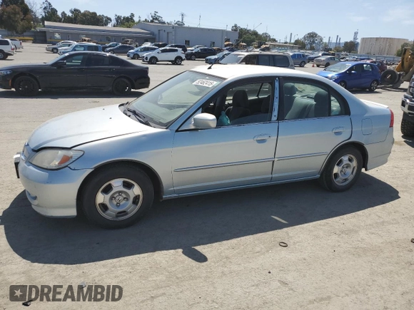 2005 Honda Civic with VIN JHMES966X5S003725, listed as a Copart auction lot 52462415 with 143,444 mi miles and Salvage Title. Bid and sale history available at DreamBid. Image 1.